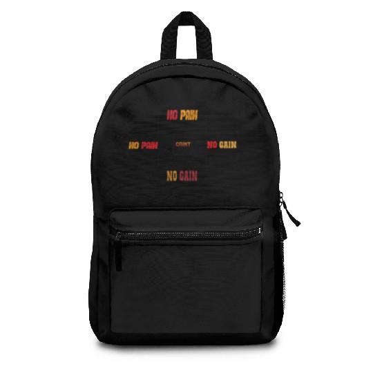 No Pain No Gain – Motivational Gym Workout Backpacks