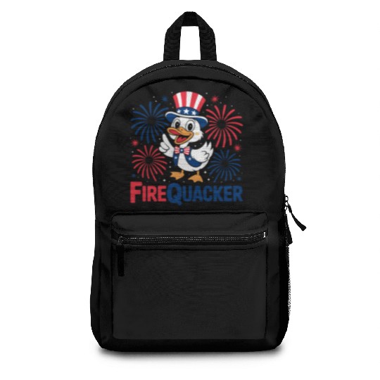 Womens Duck Firequacker Patriotic Fourth of July I Backpacks