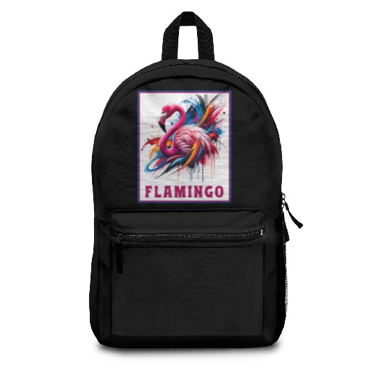 Graffiti Flamingo Explosion Backpacks