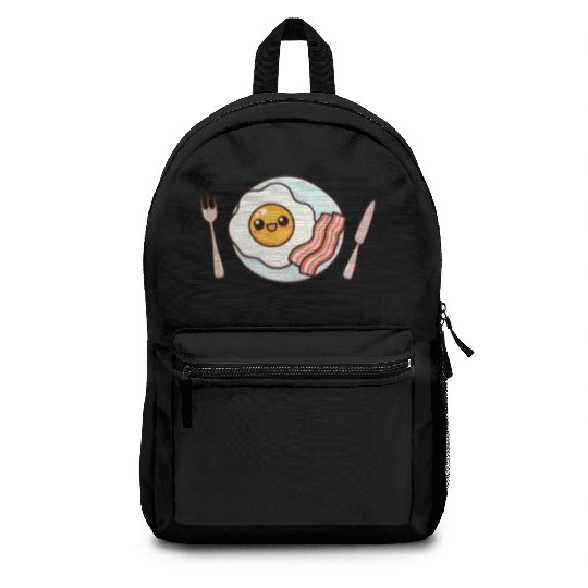 Whimsical Sunny Side Fried Egg Design Backpacks