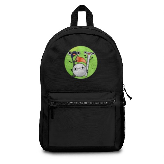 Weapons Of Grass Destruction Funny Golf Pun Backpacks