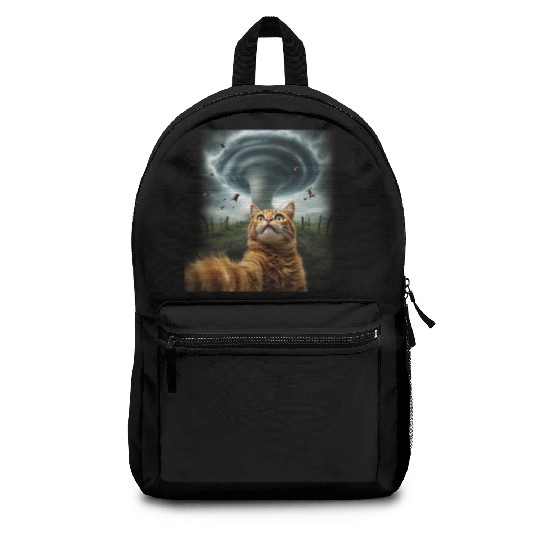 Funny Tornado Cat Selfie Flying Cow Meme Backpacks