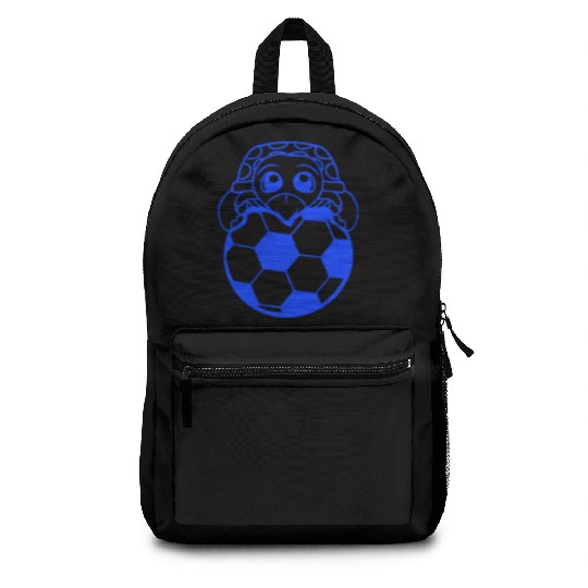 Turtle soccer ball play club fan hobby game fun Backpacks
