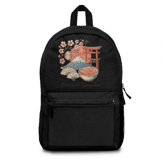 Japan Culture - Mount Fuji & Sakura Vintage Art Backpacks