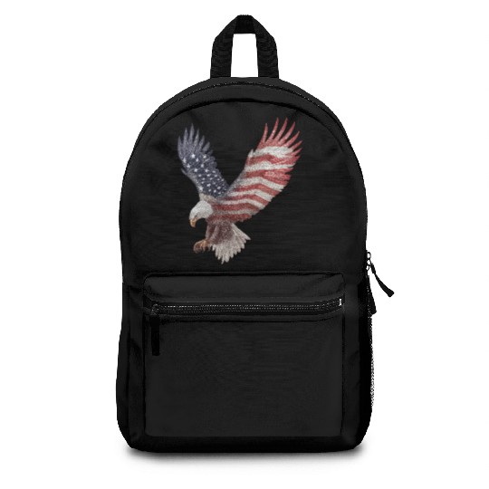 Bald Eagle with the American Flag Forming Wings Backpacks