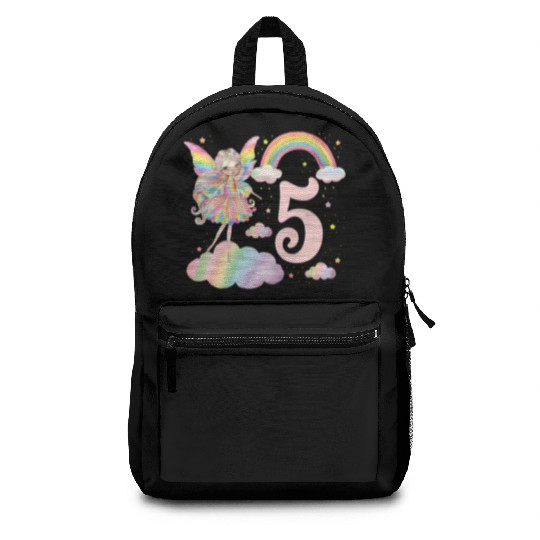 Magical Rainbow Fairy Elf 5th Birthday Girl Backpacks