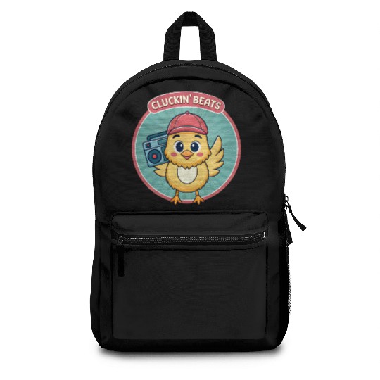 Cluckin Beats Chicken Hip Hop Retro 90s. Backpacks