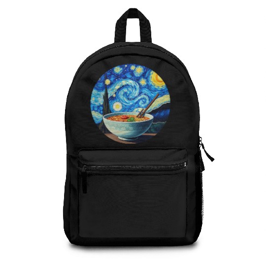 Van Gogh's Starry Night ramen noodle Bowl japanese Backpacks