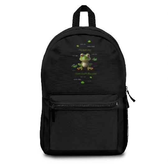 Funny Frog Meme I'm Not Shy, I Just Don't Like You Backpacks