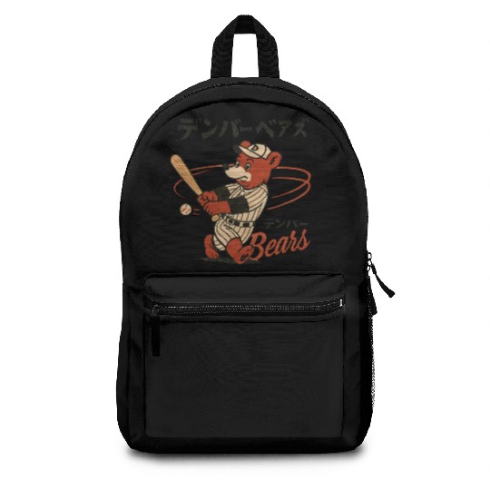 Vinage Japanese Denver Bears Baseball Minor Team Backpacks