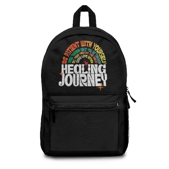 Healing Journey Positive Retro Typography Backpacks