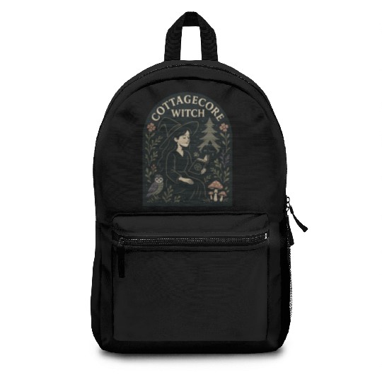 Cottagecore Witch Herbalist Illustration Backpacks