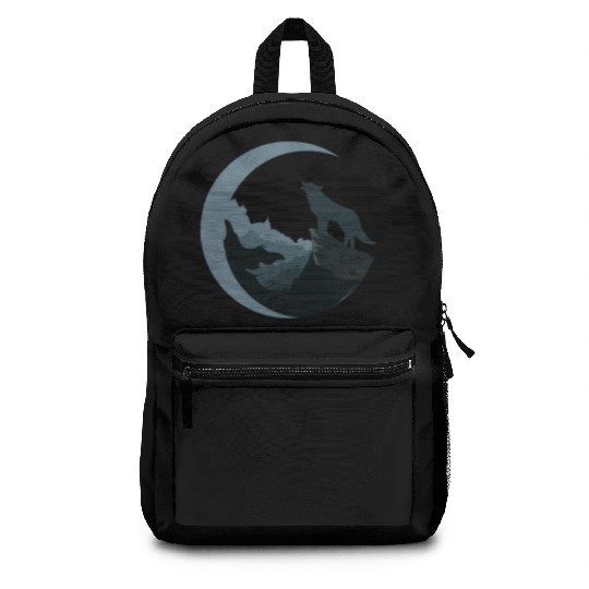 Wolf Moon Silhouette Backpacks