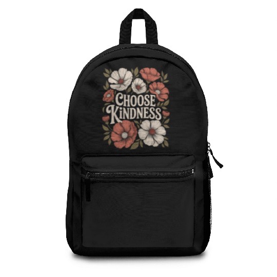 Choose Kindness Boho Flower Vintage Positivity Backpacks