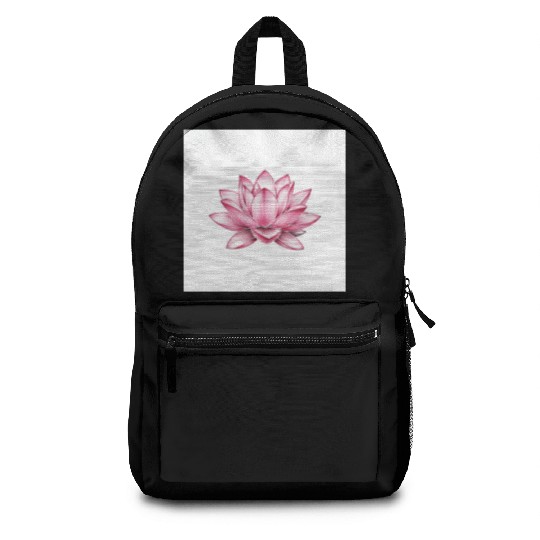 Elegant Pink Lotus Floral Backpacks