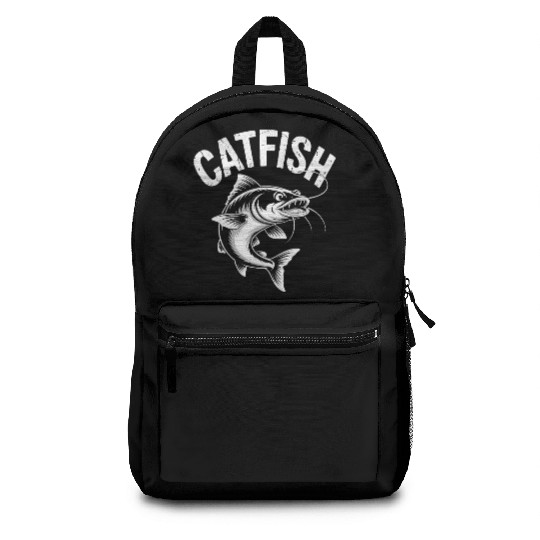 Vintage Catfish Fishing Design Backpacks