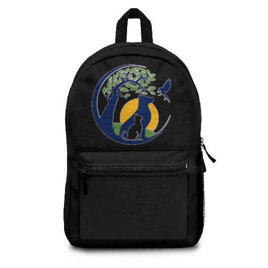 Serene Wilderness Canine and Feline Scene Backpacks