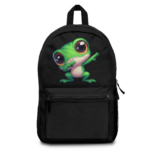 Cute frog dab gamer animal cartoon meme Backpacks
