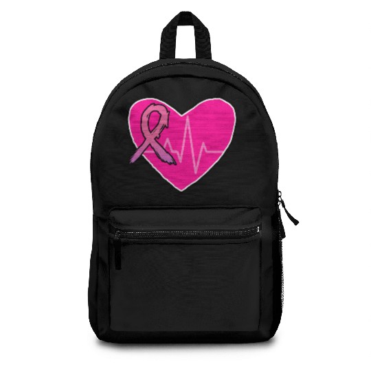 Breast Cancer Awareness Heart Design Backpacks