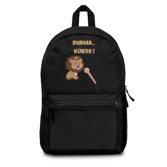 Cute Lion with Crown and Microphone Backpacks