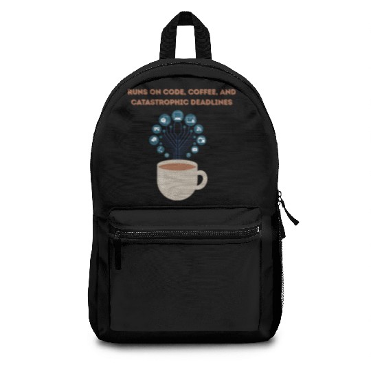 Software date engineer runs on coffee Backpacks