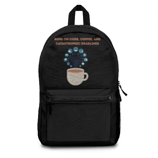 Software date engineer runs on coffee Backpacks
