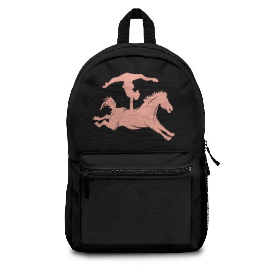 Minimalist horse riding silhouette vaulting equest Backpacks