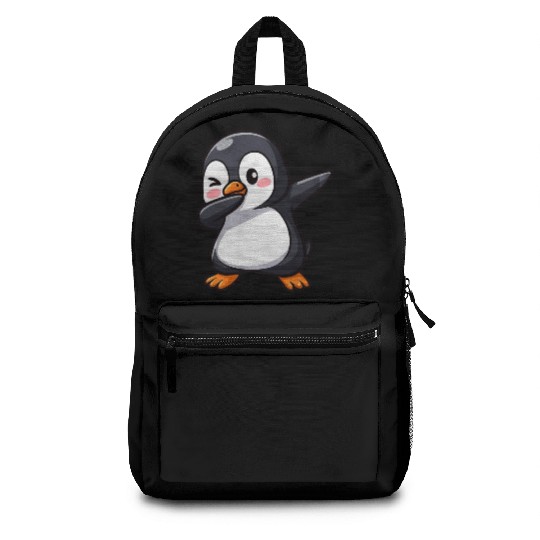 Cute penguin dab dance gamer kawaii cartoon presch Backpacks