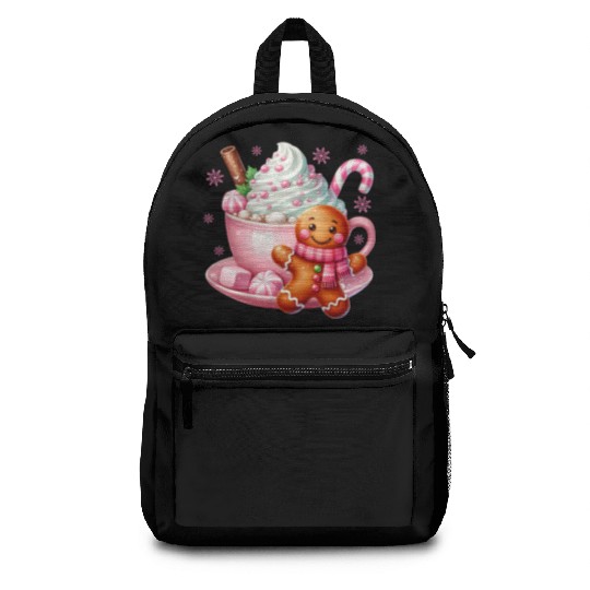 Whimsical Holiday Hot Chocolate Scene Backpacks