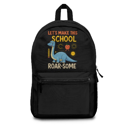 Backpacks Back to School Dino with Cool Message