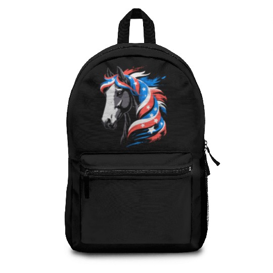 Patriotic Pony with Stars and Stripes Mane Backpacks