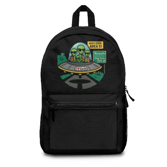 Alien road trip Backpacks
