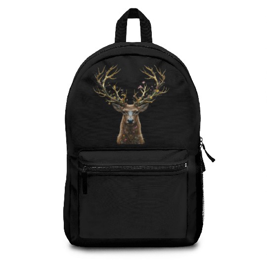 Enchanted Forest Deer Illustration Backpacks
