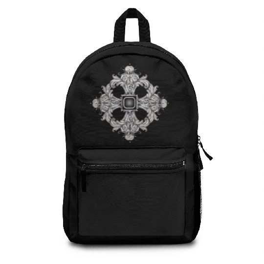 Arabesque Ornament with a Baroque Flair in Gray Backpacks