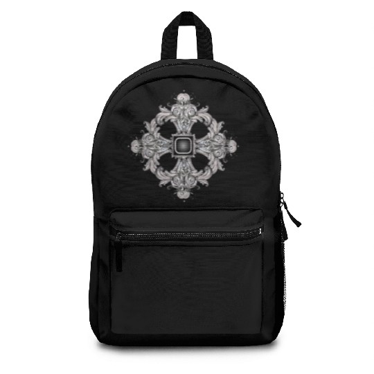 Arabesque Ornament with a Baroque Flair in Gray Backpacks