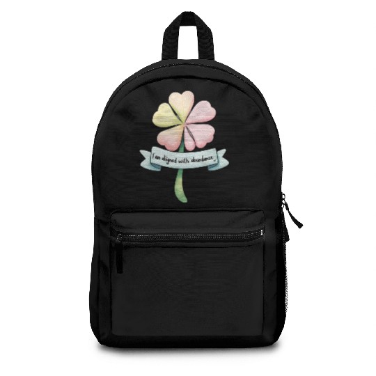 Four-Leaf Clover with Affirmation Banner Backpacks