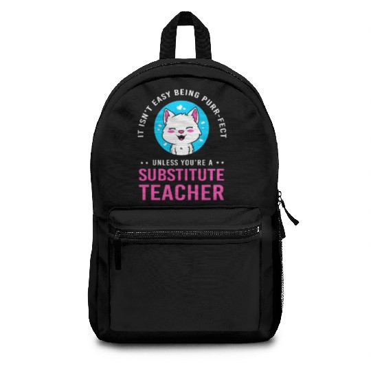 Substitute Teacher Cat Lover Backpacks