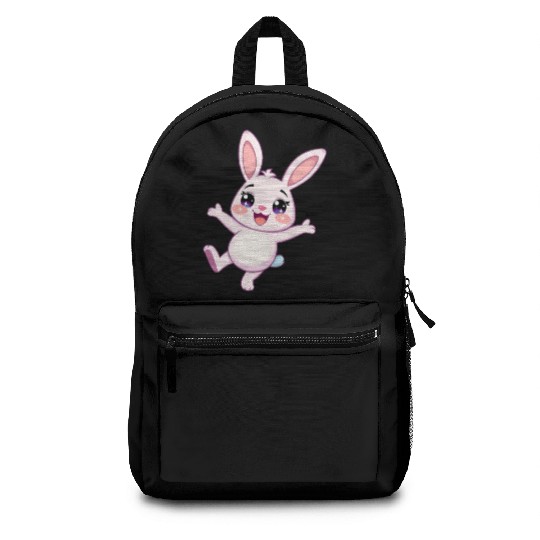 Whimsical Bunny with Sparkling Eyes Backpacks
