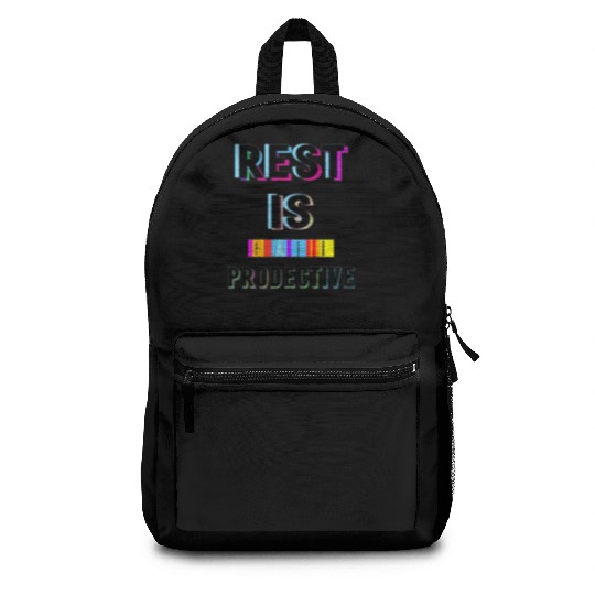 Rest is Creative and Colorful Typography Backpacks