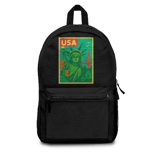 Iconic Statue of Liberty Urban Artwork  Backpacks