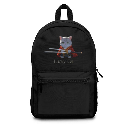 Mythic Warrior Cat with Swords Backpacks