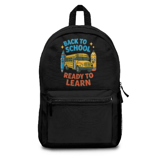 Back to School Bus Cartoon Design Backpacks