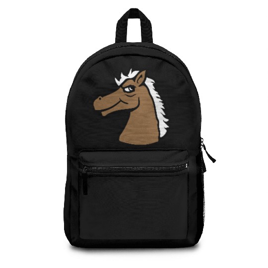 Horse Cool look Smile Guy Stallion Man Fun Bad Boy Backpacks