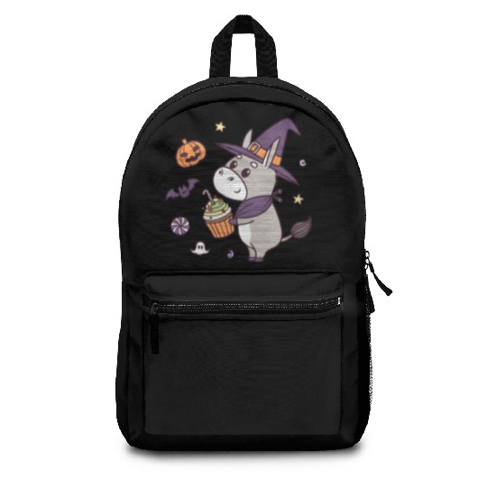 Whimsical Halloween Witch Pony Design Backpacks