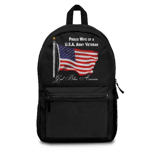 Proud Wife Of A US Army Veteran Backpacks
