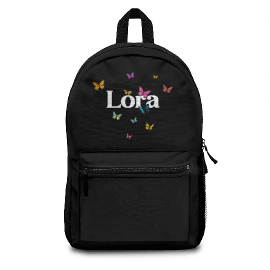 CORA - beautiful girl name with cute butterflies Backpacks