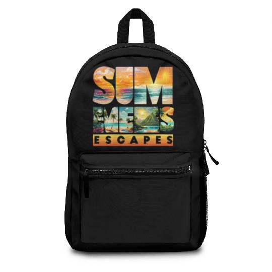 Tropical Sunset Beach Scene Backpacks