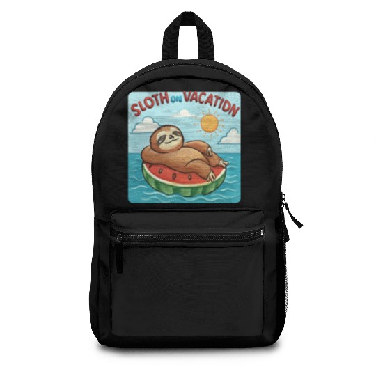 Sloth on Vacation – Watermelon Pool Float Backpacks