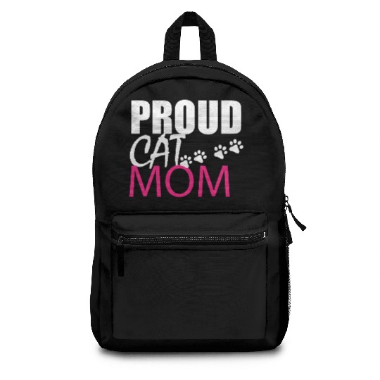 PROUD_CAT_MOM_-_PINK - FUNNY & CUTE CAT LOVER GIFT Backpacks