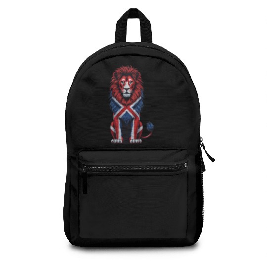 British Lion with Union Jack Flag Bold Art Design Backpacks